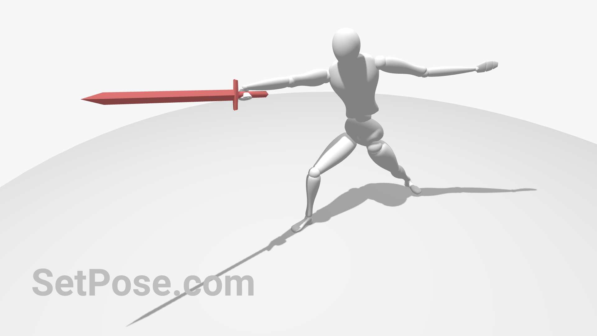 Sword lunge reference pose