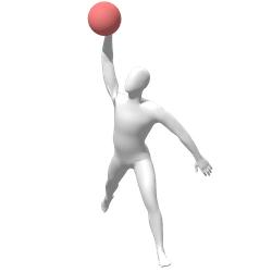 Basketball dunk (Jordan Jumpman logo) reference pose